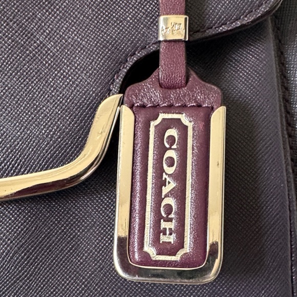 Coach Madison Saffiano Madeline Satchel Silver Violet Purple - Picture 4 of 15